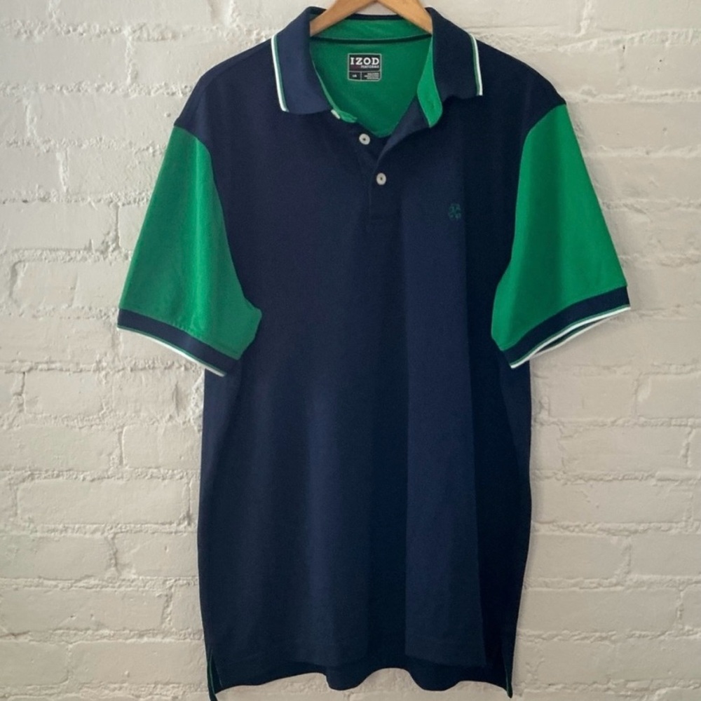 Izod PerformX Polo Shirt Mens Large Navy Short Sleeve Golf